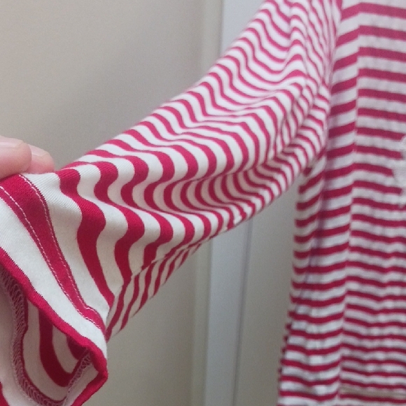 Red and White Striped Long Sleeve Tee - Picture 2 of 8